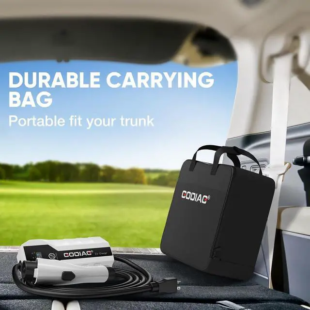 Alt view image 6 of 7 - Portable EV Charger Level 1+2, 8/10/13/16 Amp Adjustable Electric Car Charger, 110V-240V 3.5KW 20 ft Plug-in Hybrid EV Charger