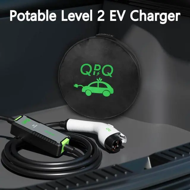 Alt view image 6 of 7 - Level 1-2 EV Charger, 16 Amp 110-240V Portable Electric Car Charger, Electric Vehicle Charging Stations with NEMA 6-20 Plug & NEMA 5-15 Adapter for J1772, Level 2 EV Charger with 21 FT Cable