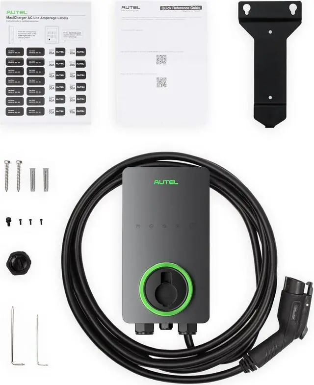 Alt view image 6 of 7 - Home Smart Electric Vehicle (EV) Charger up to 50Amp, 240V, Indoor/Outdoor Car Charging Station with Level 2, Wi-Fi and Bluetooth Enabled EVSE, Hardwired,25-Foot Cable,Sierra Blue