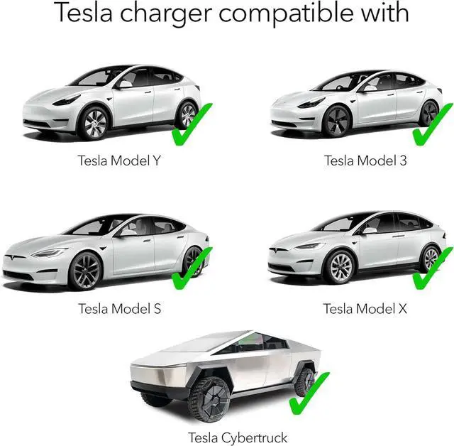 Alt view image 6 of 7 - Level 1 Tesla Charger - 110V, 15 Amp, NEMA 5-15 Plug, 16 ft Extension Cord - Portable Electric Car Charger for Tesla - Compatible with All Tesla Models X/Y/3/S