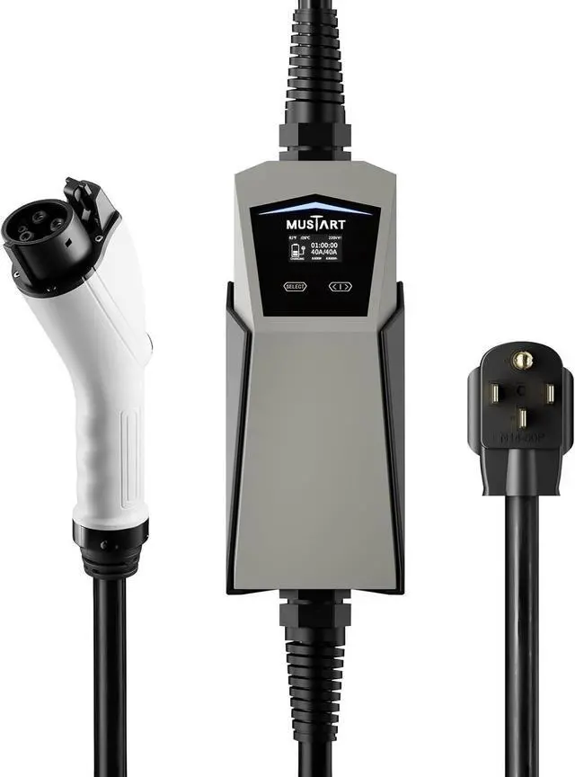 Main image of 40 Amp EV Charger, Delayed Charging and Adjustable Current Electric Vehicle Portable Charger Level 2 EV Charging Station Compatible with SAE J1772 EVs (240 Volt, 24.6ft Cable, NEMA 14-50)