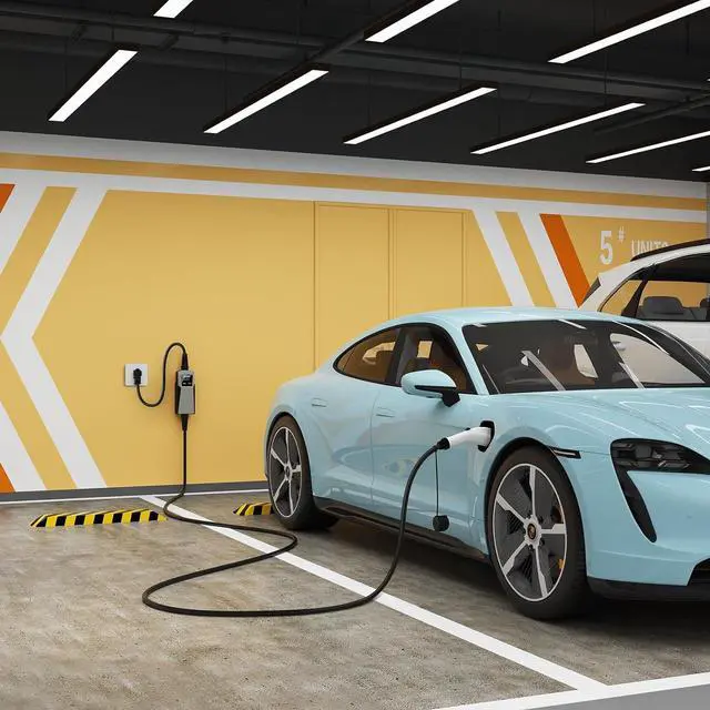 Alt view image 2 of 7 - 40 Amp EV Charger, Delayed Charging and Adjustable Current Electric Vehicle Portable Charger Level 2 EV Charging Station Compatible with SAE J1772 EVs (240 Volt, 24.6ft Cable, NEMA 14-50)