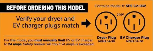 Alt view image 6 of 7 - 14-30, 240V, 24 Amp Splitter Switch - Save Thousands on Home Electric Vehicle Charging (EV) Install, cETLus Certified, Charge Two EVs, Plug and Play