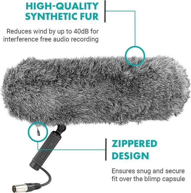 Alt view image 4 of 7 - BWS1000 Blimp Wind & Vibration Protection System for Shotgun Microphones - Features 12-point Internal Shockmount, Integrated XLR Cable, Furry Deadcat Windscreen & Grip Handle with Boom Attachment