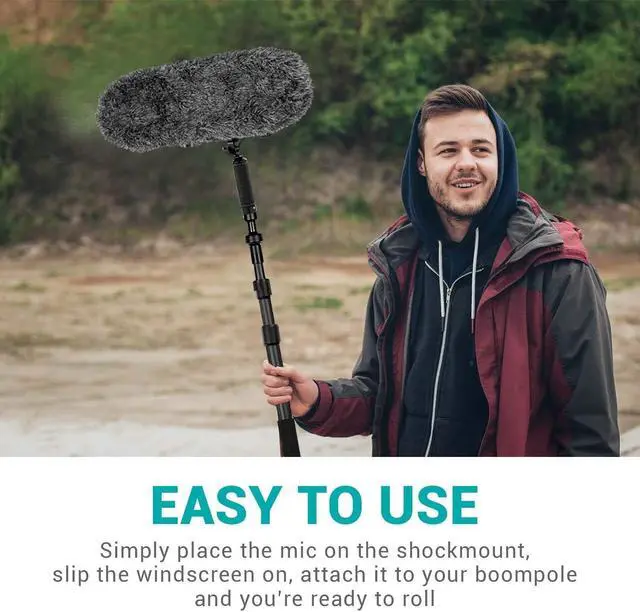 Alt view image 7 of 7 - BWS1000 Blimp Wind & Vibration Protection System for Shotgun Microphones - Features 12-point Internal Shockmount, Integrated XLR Cable, Furry Deadcat Windscreen & Grip Handle with Boom Attachment