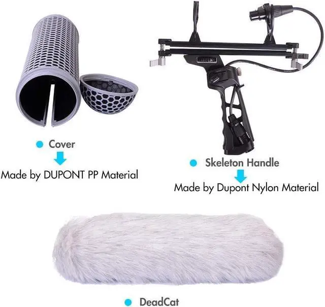 Alt view image 3 of 7 - Microphone Windshield Blimp Windscreen Style Protect Cage and Shock Mount Suspension System Compatible with Rode NTG1 NTG2 NTG3 NTG4+ AT875R Line MKE 600 Series Shotgun Microphones etc