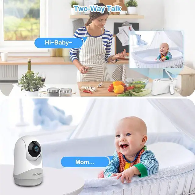 Alt view image 4 of 7 - Monitor with Camera and Audio, 5'' Screen with 16-Hour Video Streaming, Remote Pan-Tilt-Zoom Camera, Two-Way Talk, VOX Mode, Auto-Night Vision, Range up to 960ft and No WiFi