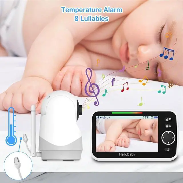 Alt view image 6 of 7 - Monitor with Camera and Audio, 5'' Screen with 16-Hour Video Streaming, Remote Pan-Tilt-Zoom Camera, Two-Way Talk, VOX Mode, Auto-Night Vision, Range up to 960ft and No WiFi