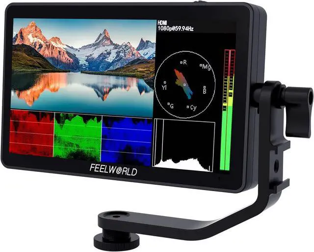 Main image of F6 Plus V2 6 inch DSLR Camera Field Touch Screen Monitor with HDR 3D Lut Small Full HD 1920x1080 IPS Video Peaking Focus Assist 4K HDMI 8.4V DC Input Output Include Tilt Arm