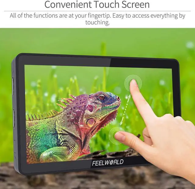 Alt view image 4 of 7 - F6 Plus V2 6 inch DSLR Camera Field Touch Screen Monitor with HDR 3D Lut Small Full HD 1920x1080 IPS Video Peaking Focus Assist 4K HDMI 8.4V DC Input Output Include Tilt Arm