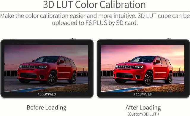 Alt view image 3 of 7 - F6 Plus V2 6 inch DSLR Camera Field Touch Screen Monitor with HDR 3D Lut Small Full HD 1920x1080 IPS Video Peaking Focus Assist 4K HDMI 8.4V DC Input Output Include Tilt Arm