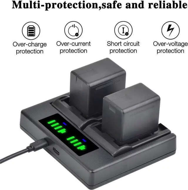 Alt view image 5 of 7 - 2Packs VW-VBT380 VW-VBT190 Battery (3900mAh) + Dual USB Charger for Panasonic HC-V210, HC-V250, HC-V380, HC-V510, HC-V520, HC-V550, HC-V710, HC-V720, HC-V750, HC-V770, HC-VX870, HC-VX981