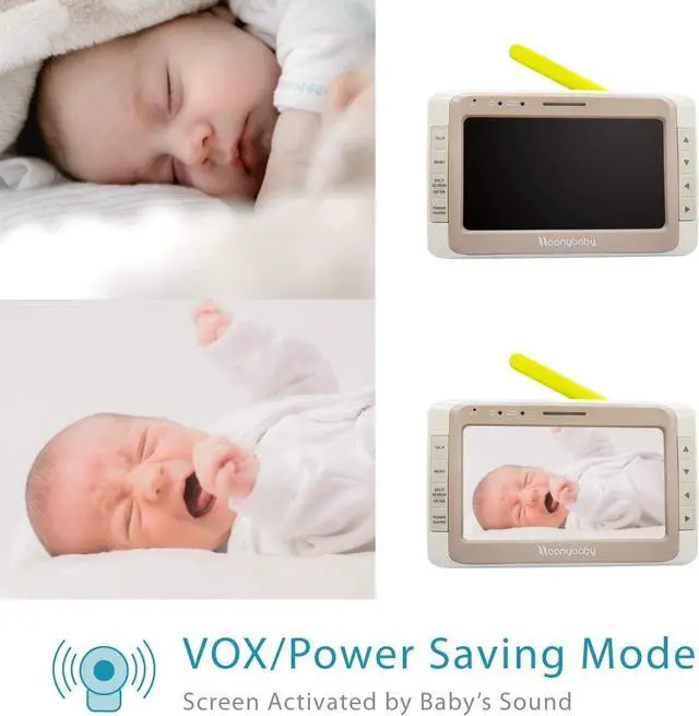 Alt view image 7 of 7 - HD Auto Noise Reduce Baby Monitor with 2 Cameras No WiFi, Long Range, Split Screen, 2-Way Audio, Lullaby, Ideal Gift by Moonybaby Split50