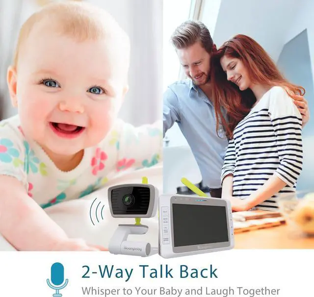 Alt view image 6 of 7 - HD Auto Noise Reduce Baby Monitor with 2 Cameras No WiFi, Long Range, Split Screen, 2-Way Audio, Lullaby, Ideal Gift by Moonybaby Split50