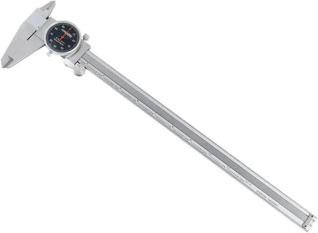 Alt view image 3 of 7 - Industrial Tools 0-12'' by 0.001'' Black Face, Red Needle, Dial Caliper Stainless Steel in Fitted Box, P920-B212