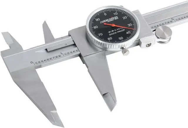 Alt view image 4 of 7 - Industrial Tools 0-12'' by 0.001'' Black Face, Red Needle, Dial Caliper Stainless Steel in Fitted Box, P920-B212
