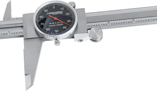 Alt view image 6 of 7 - Industrial Tools 0-12'' by 0.001'' Black Face, Red Needle, Dial Caliper Stainless Steel in Fitted Box, P920-B212