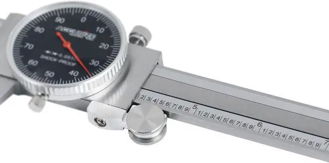 Alt view image 7 of 7 - Industrial Tools 0-12'' by 0.001'' Black Face, Red Needle, Dial Caliper Stainless Steel in Fitted Box, P920-B212