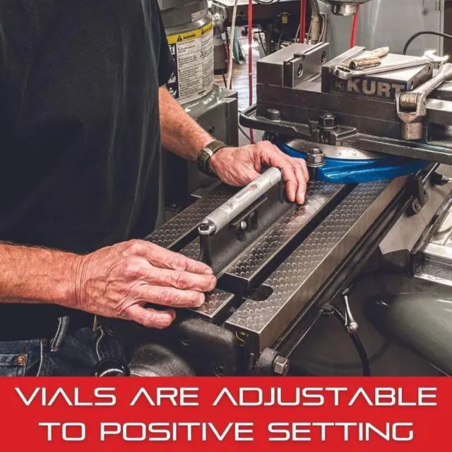 Alt view image 3 of 7 - Machinists' Level with Ground and Graduated Main Vial - Ideal for Machine Shop and Tool Room Use - 6" (150mm) Length, Cross Test Vial, Without Case - 98-6
