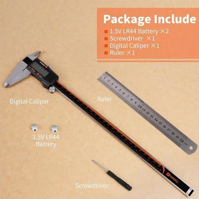 Alt view image 7 of 7 - Digital Caliper 0-12 Inch/300mm with Large LCD Screen,Electronic Digital Vernier Caliper Auto-Off Feature, Inch/MM/Fraction,Digital Ruler,for 3D Printing/Jewelers/Woodworkers