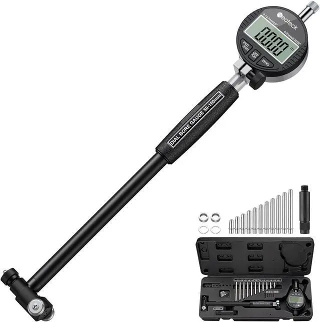 Main image of Bore Gauge Set Digital Indicator Dial Bore Gauge (2-6"/0.0005") with Self-Centering Dial,Carbide Anvils, Insulated Grips for Deep Engine Cylinder Measurement-Black