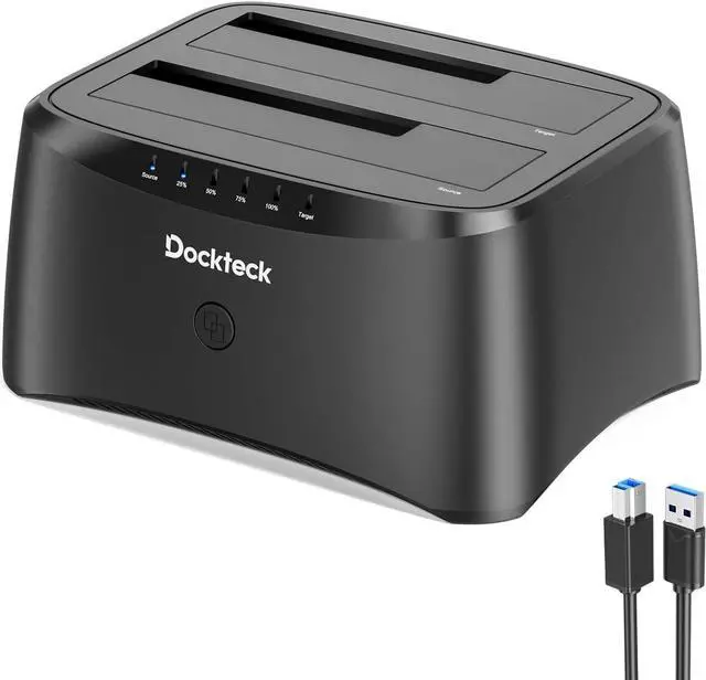 Main image of Hard Drive Docking Station, dockteck USB 3.0 to SATA Dual Bay External Hard Drive Enclosure for 3.5 or 2.5 inch SATA HDD SSD with Offline Clone