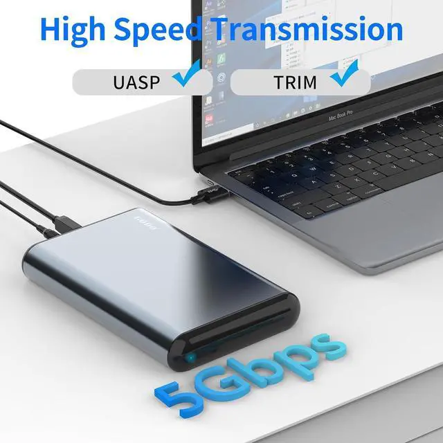 Alt view image 5 of 7 - SAS to USB 3.0 Hard Drive Adapter,SAS/SATA Hard Drive Enclosure Reader Docking Station for 3.5 inch HDD SSD with 12V/3A Power Adapter,Support up to 20TB and UASP Tool Free