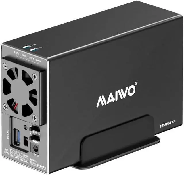 Main image of Dual Bay Hard Drive RAID Enclosure for 3.5 inch SATA HDD, RAID 0/1/JBOD/PM 5Gbps USB 3.0 to SATA Disk Adapter, 36TB Capacity, Aluminum External HDD Case