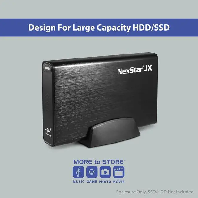 Alt view image 2 of 6 - USB 3.2 Gen1x1, 3.5&" or 2.5 SATA III HDD/SSD Drive Green Enclosure with eSATA (NST-358SU3-BK), Black