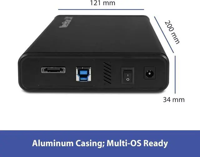 Alt view image 6 of 6 - USB 3.2 Gen1x1, 3.5&" or 2.5 SATA III HDD/SSD Drive Green Enclosure with eSATA (NST-358SU3-BK), Black