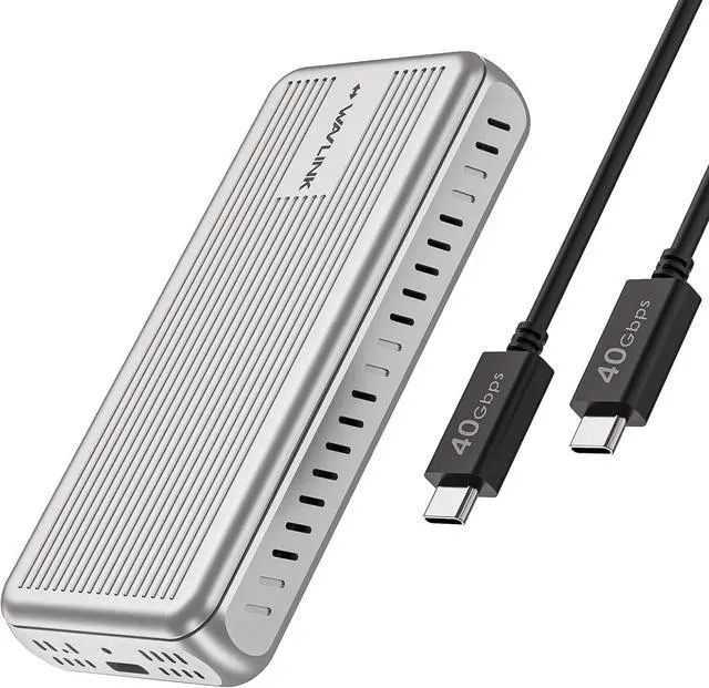 Alt view image 7 of 7 - 40Gbps M.2 NVMe SSD Enclosure, Tool-Free Installation, NVMe Enclosure for MacBook Compatible with Thunderbolt 4/3/USB4/3.2/3.1/3.0/2.0, Support SSD Size 2230/2242/2260/2280 B+M/M-Key, Max 8TB