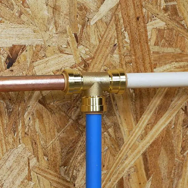 Alt view image 4 of 7 - 1/2 inch Push On Tee Connector | Patented Design for Superior Sealing | Push to Connect Brass Plumbing Pipe Fitting | for Copper, PEX and CPVC | 5-Pack Tees