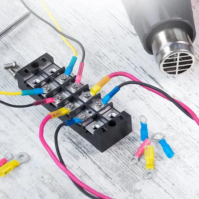 Alt view image 3 of 7 - Heat Shrink Wire Connectors Kit - a Resistant Electrical Connectors - Automotive Butt Connectors - Insulated Ring, Spade, Fork, Hook, T-Tap Crimp Terminals - 22-10 Gauge - 1080 PCS