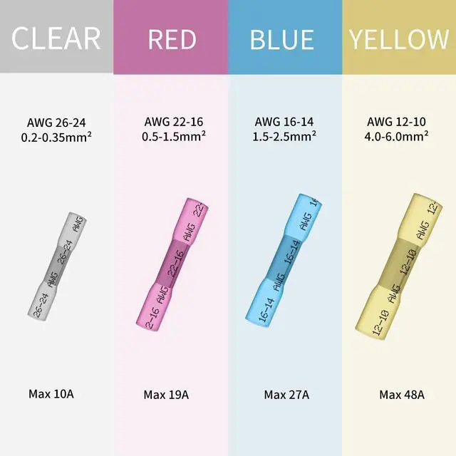 Alt view image 2 of 7 - 1000Pcs 16-14 AWG Blue Heat Shrink Butt Connectors, Marine Grade Insulated Splice Electrical Connectors, Waterproof Wire Connectors Terminals for Marine Crimp, Boat, Cable, Automotive