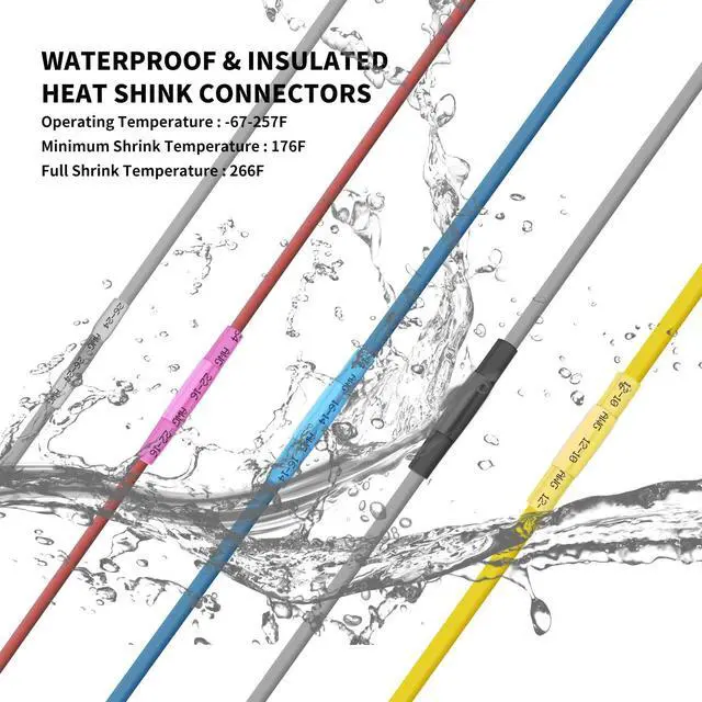 Alt view image 7 of 7 - 1000Pcs 16-14 AWG Blue Heat Shrink Butt Connectors, Marine Grade Insulated Splice Electrical Connectors, Waterproof Wire Connectors Terminals for Marine Crimp, Boat, Cable, Automotive