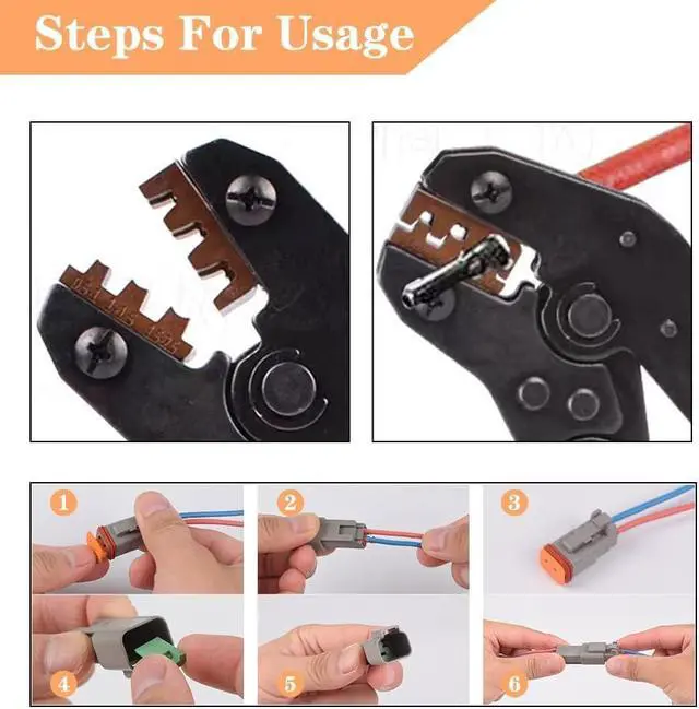 Alt view image 6 of 7 - 174Pcs 12 Kits DT Connector Kit With Ratcheting Wire Crimper for Deutsch Connector, 2 3 4 6 8 12 Pin Connectors Automotive Electrical Connectors With Size 16 Stamped Contacts IP68 Waterproof