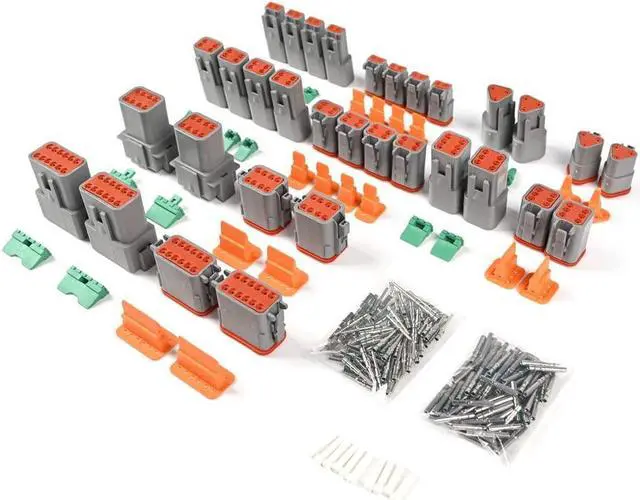 Alt view image 7 of 7 - 238PCS DT Connector Waterproofing, 2 3 4 6 8 12 Pin Deutsch DT Connector Kit with 82Pairs Size 16 Solid Contacts for Automotive Repair, Marine Waterproof Electrical Connector (ST6317)
