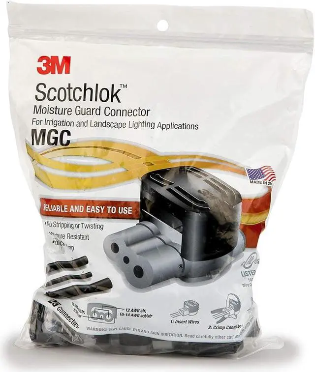Alt view image 2 of 6 - Scotchlok Moisture Guard Weatherproof, UV-Resistant Connector for 2-3 Wires, 16-14 AWG (solid/stranded), 25 per bag
