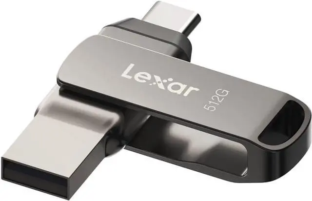 Main image of 512GB JumpDrive Dual Drive D400 USB 3.2 Type-C & Type-A Flash Drive for Storage Expansion, Photo Back-up for iPhone 15, Up to 170MB/s, Metal Housing & Swivel Design, Titanium (LJDD400512G-BNQNU)