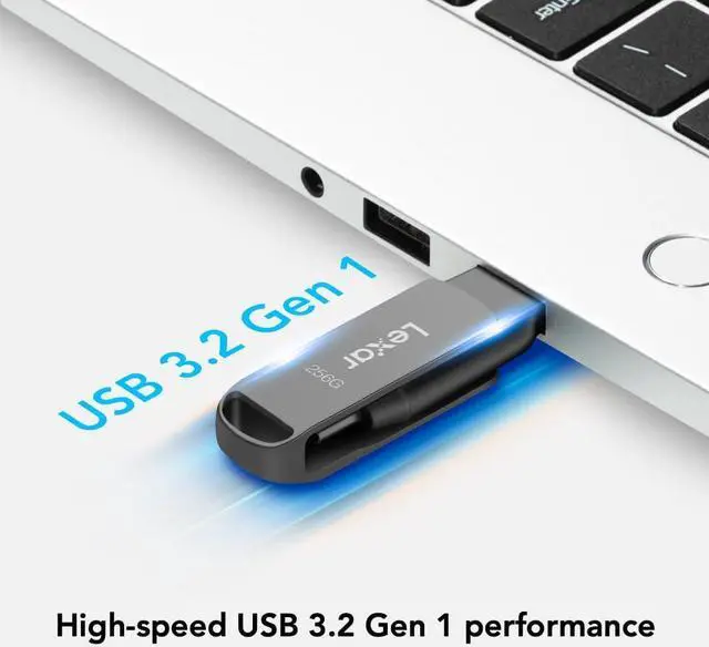 Alt view image 2 of 6 - 512GB JumpDrive Dual Drive D400 USB 3.2 Type-C & Type-A Flash Drive for Storage Expansion, Photo Back-up for iPhone 15, Up to 170MB/s, Metal Housing & Swivel Design, Titanium (LJDD400512G-BNQNU)