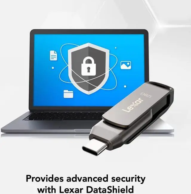 Alt view image 5 of 6 - 512GB JumpDrive Dual Drive D400 USB 3.2 Type-C & Type-A Flash Drive for Storage Expansion, Photo Back-up for iPhone 15, Up to 170MB/s, Metal Housing & Swivel Design, Titanium (LJDD400512G-BNQNU)
