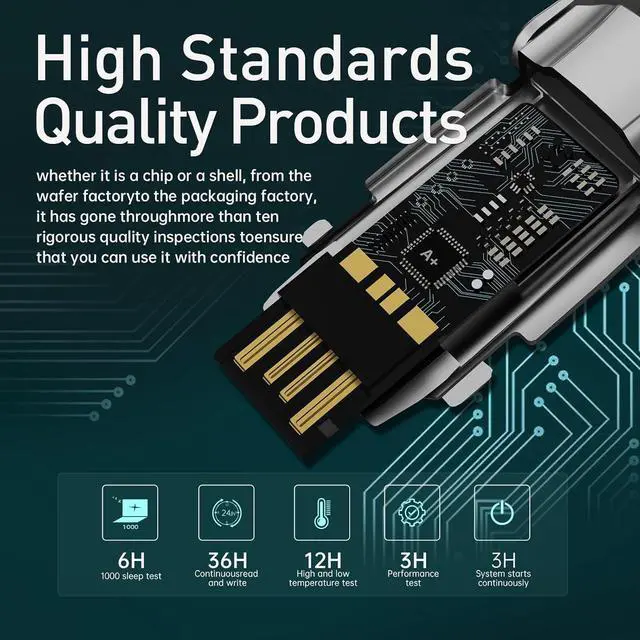 Alt view image 4 of 5 - 256GB Solid State Flash Drive USB 3.2 550MB/s High Speed, Type C USB Dual Interface Drive USB Gen 2 Thumb Drive with Leather case, Compatible with Android/Windows/Mac OS/iOS/Linux