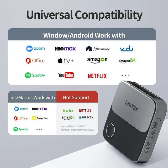 Alt view image 6 of 7 - Wireless Hdmi Display Dongle Adapter - Screen Mirroring Receiver 2.4G/5G 4K TV Casting Device Screen Mirroring Adapter/Extender for Streaming Video to Monitor from Mac iOS Android Windows