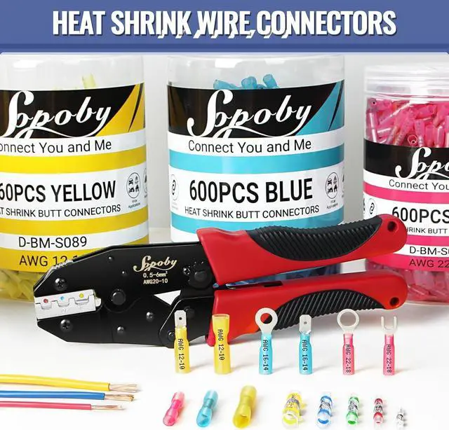 Alt view image 5 of 6 - 680PCS Heat Shrink Butt Connectors, Sopoby Marine Grade Electrical Wire Connectors Kit, Tinned Red Copper Insulated Waterproof Crimp Terminals Butt Splice for Cable,Boat,Wiring