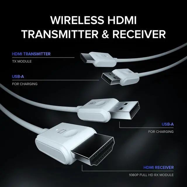 Alt view image 2 of 7 - Wireless HDMI Transmitter and Receiver, 1080p Wireless HDMI, Plug and Play, for Streaming Video and Audio from Laptop/PC/Projector to Display