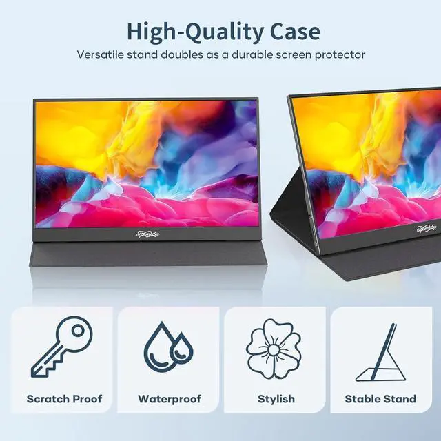 Alt view image 5 of 7 - Portable Monitor for Laptop 15.6inch, Laptop Monitor Extender 1080P FHD USB C Plug&Play, HDMI HDR IPS Gaming Monitor, External Monitor for Laptop PC Mac Phone PS4 Xbox Switch