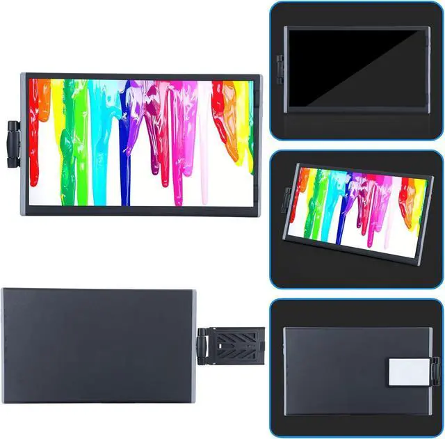 Alt view image 2 of 7 - Laptop Monitor Extender, 11.6/14.1 inch Portable Monitor Dual Screen External Second Monitor 1920×1080 FHD IPS,USB-C/HDMI,Plug and Play,for Laptop Notebook (14.1 inch)