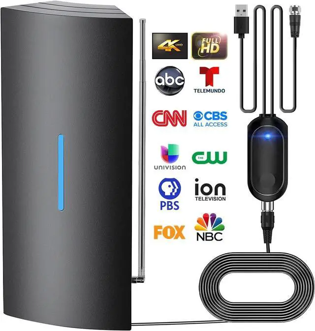 Main image of TV Antenna Indoor, 1100+ Miles Range Digital TV Antenna for Smart TV with Amplifier and Signal Booster, HD Antenna for TV Indoor for Local Channels-Support 8K, 4K, 1080P-36ft Coax Cable