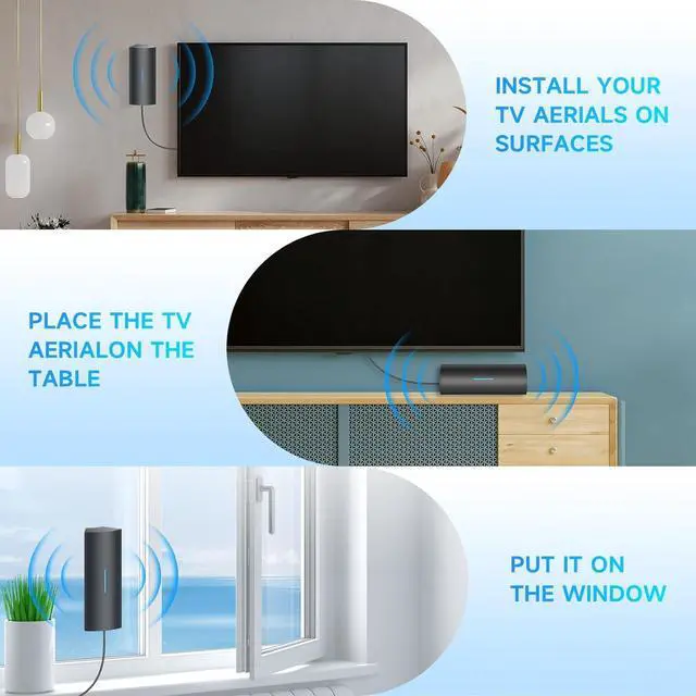 Alt view image 4 of 7 - TV Antenna Indoor, 1100+ Miles Range Digital TV Antenna for Smart TV with Amplifier and Signal Booster, HD Antenna for TV Indoor for Local Channels-Support 8K, 4K, 1080P-36ft Coax Cable