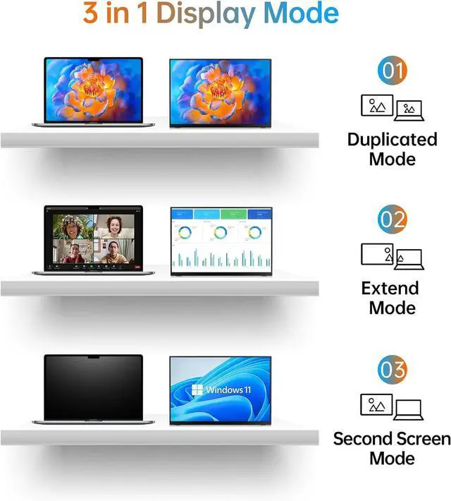 Alt view image 5 of 7 - Portable-Monitor-for-Laptop - 15.6'' 1080P FHD IPS Display USB-C HDMI Portable Monitor for Laptop with Cover and Speakers External Monitor for Laptop/PC/Mac/Phone/Xbox Switch/PS4/